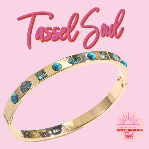 Ashley Multi Gem Bangle - Blue