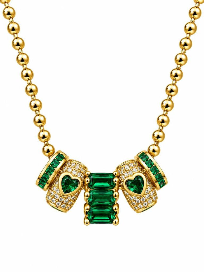 Emerald Sliding Charm Necklace
