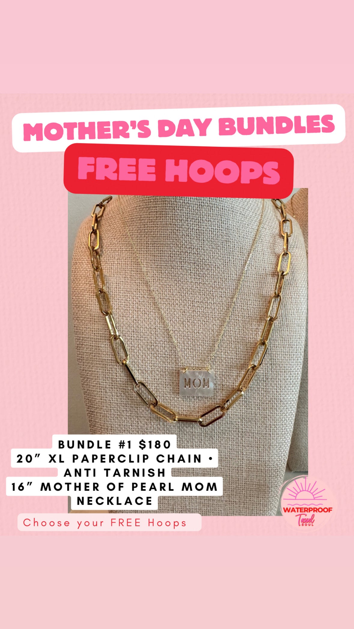 Mother’s Day Bundle - Paperclip Chain & Mother Of Pearl MOM