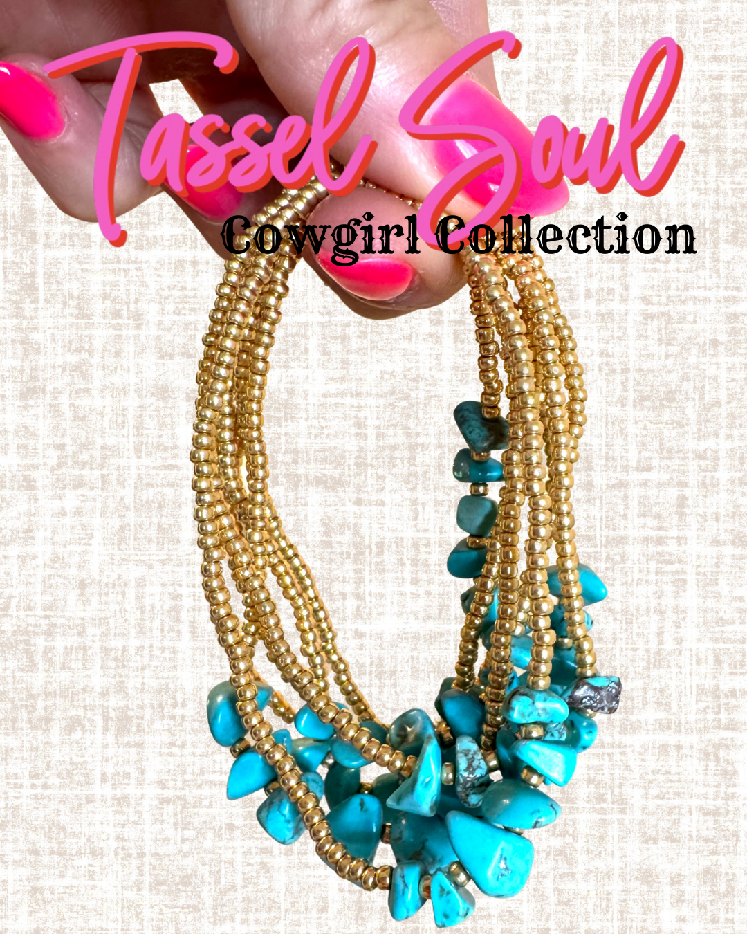 Turquoise Nugget Stretch Bracelet