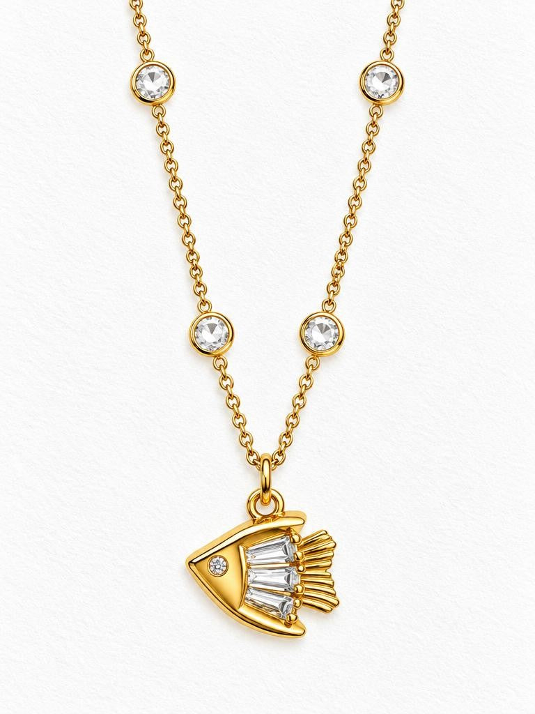 Baguette Diamond Fish Chain