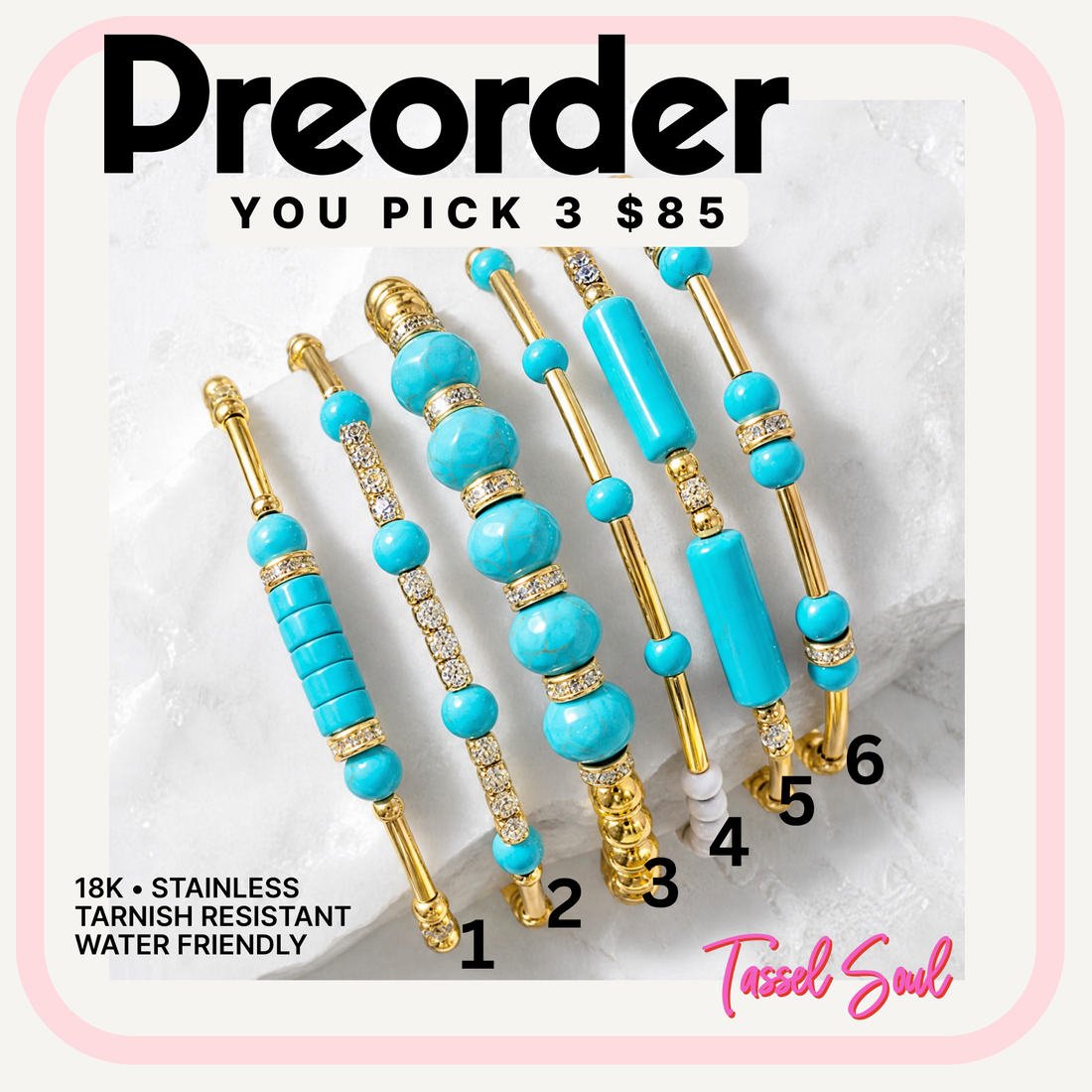 Preorder Turquoise Bracelets - Pick 3