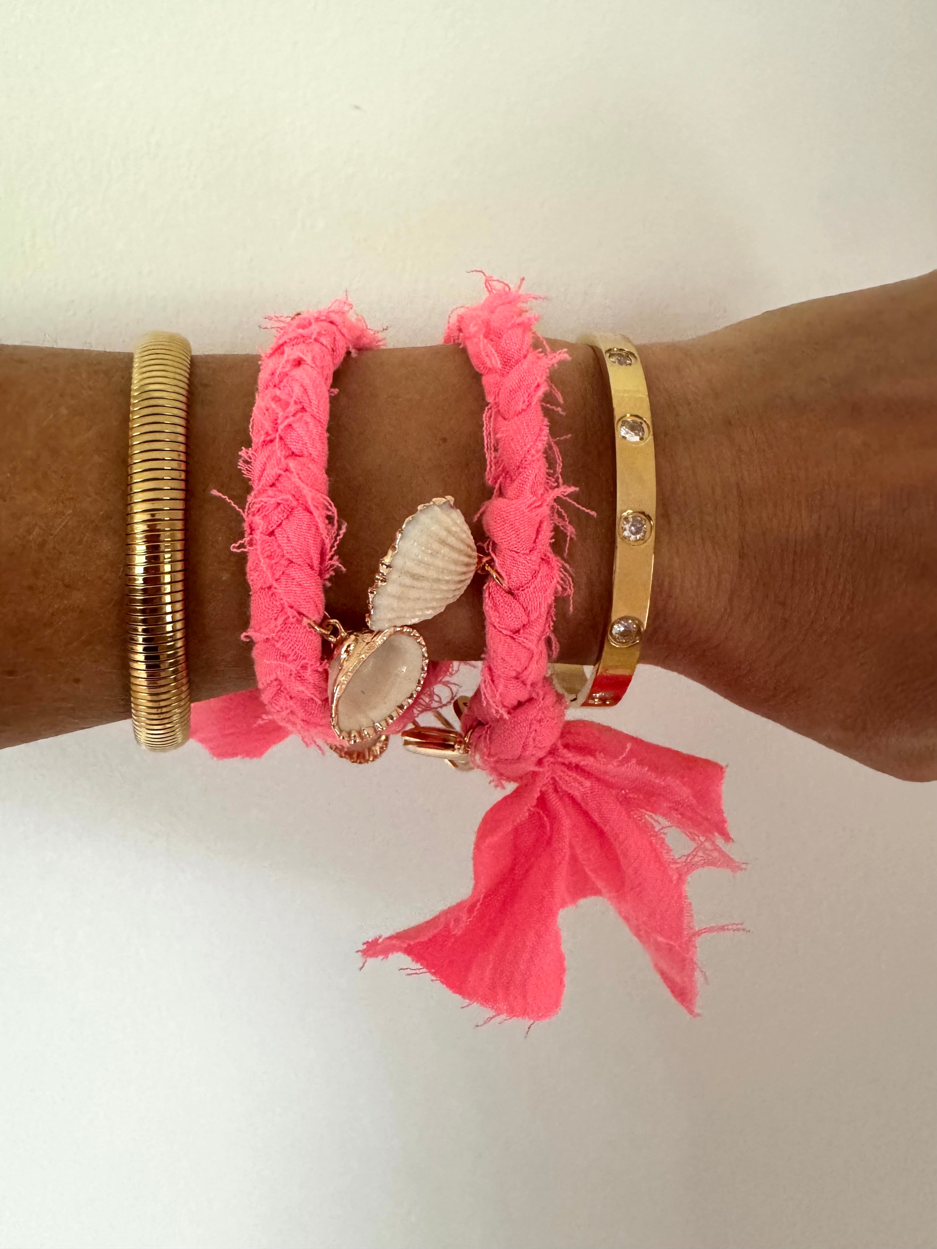 Saturday Bracelet - Electric Pink - Double Wrap