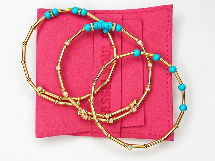 Memory Wire Turquoise Bracelets | 3