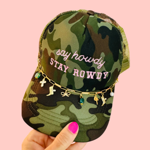 Stay Rowdy Trucker Hat & Charm Chain