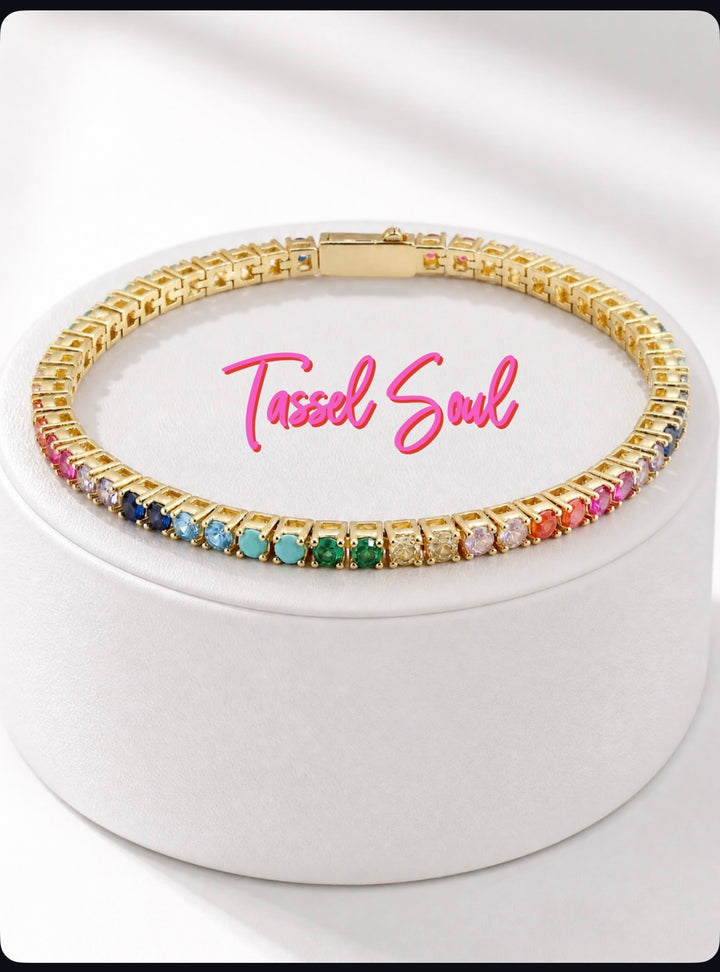 Multi Color Tennis Bracelet
