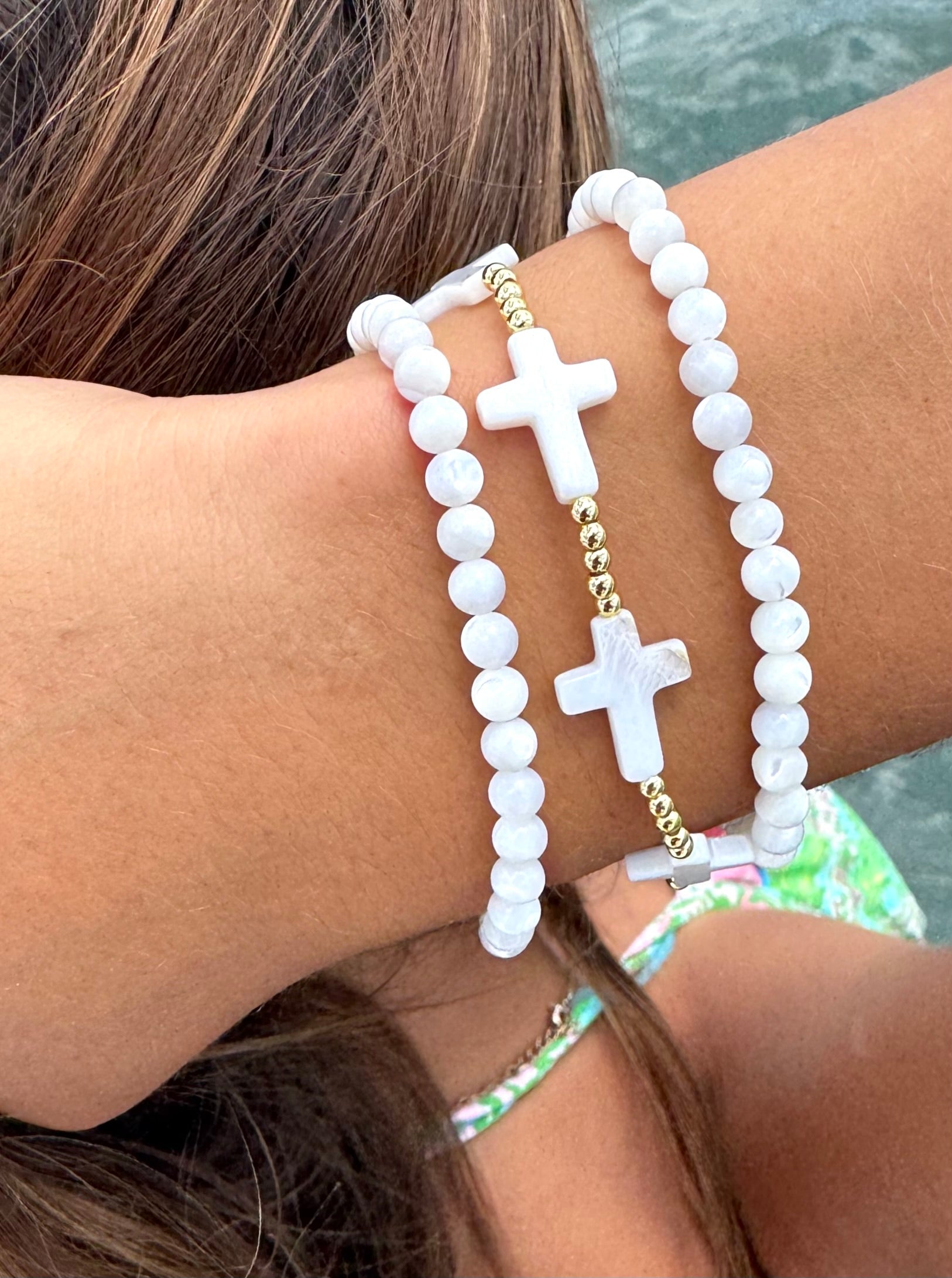 Mother Of Pearl Stacking Bracelet