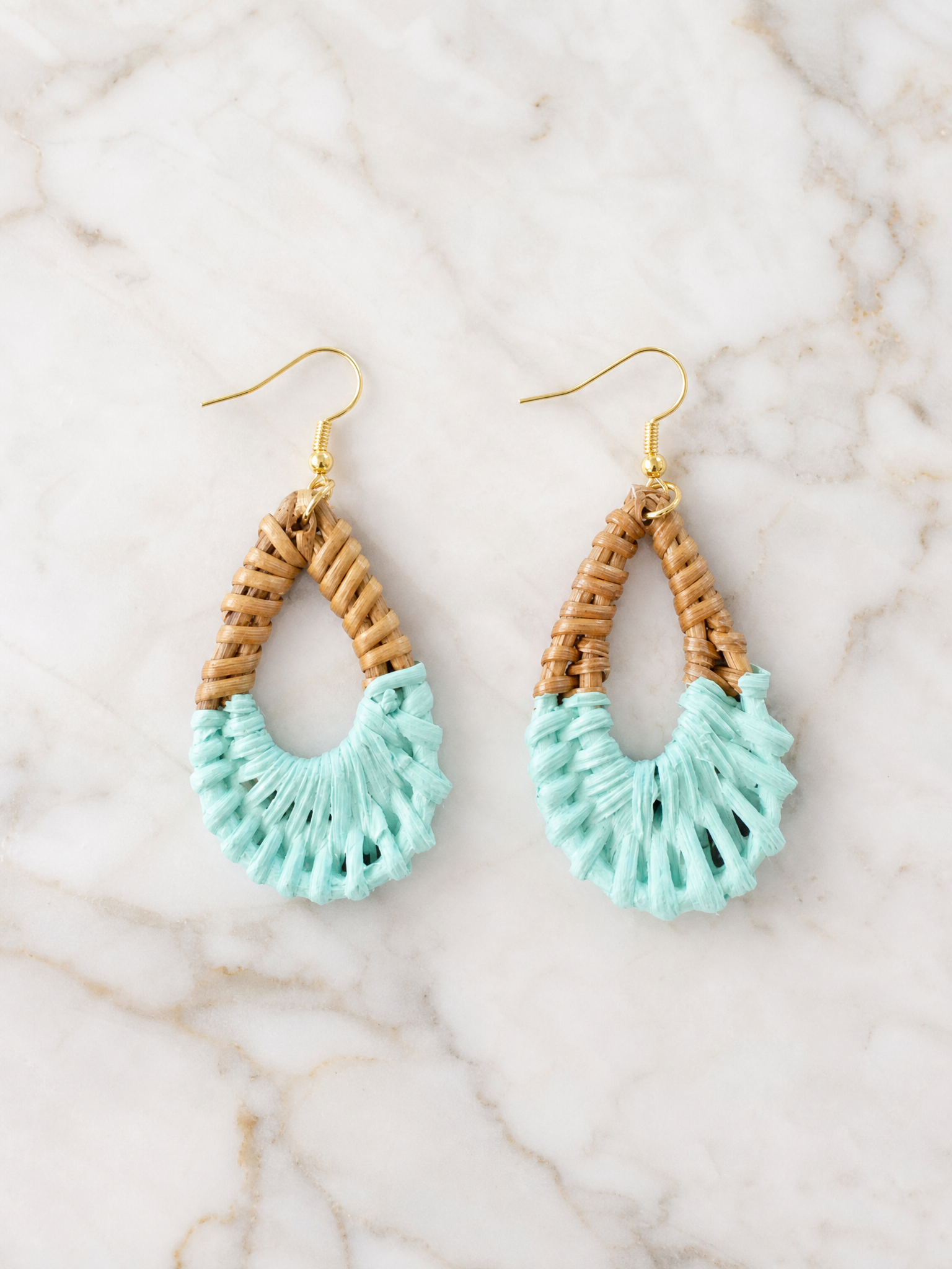 LOW TIDE Turquoise Wicker Earrings