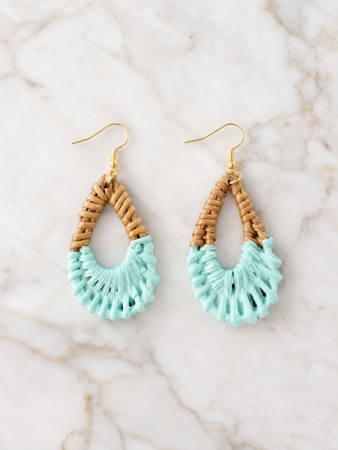 LOW TIDE Turquoise Wicker Earrings