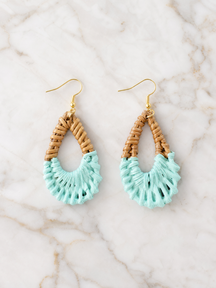 LOW TIDE Turquoise Wicker Earrings