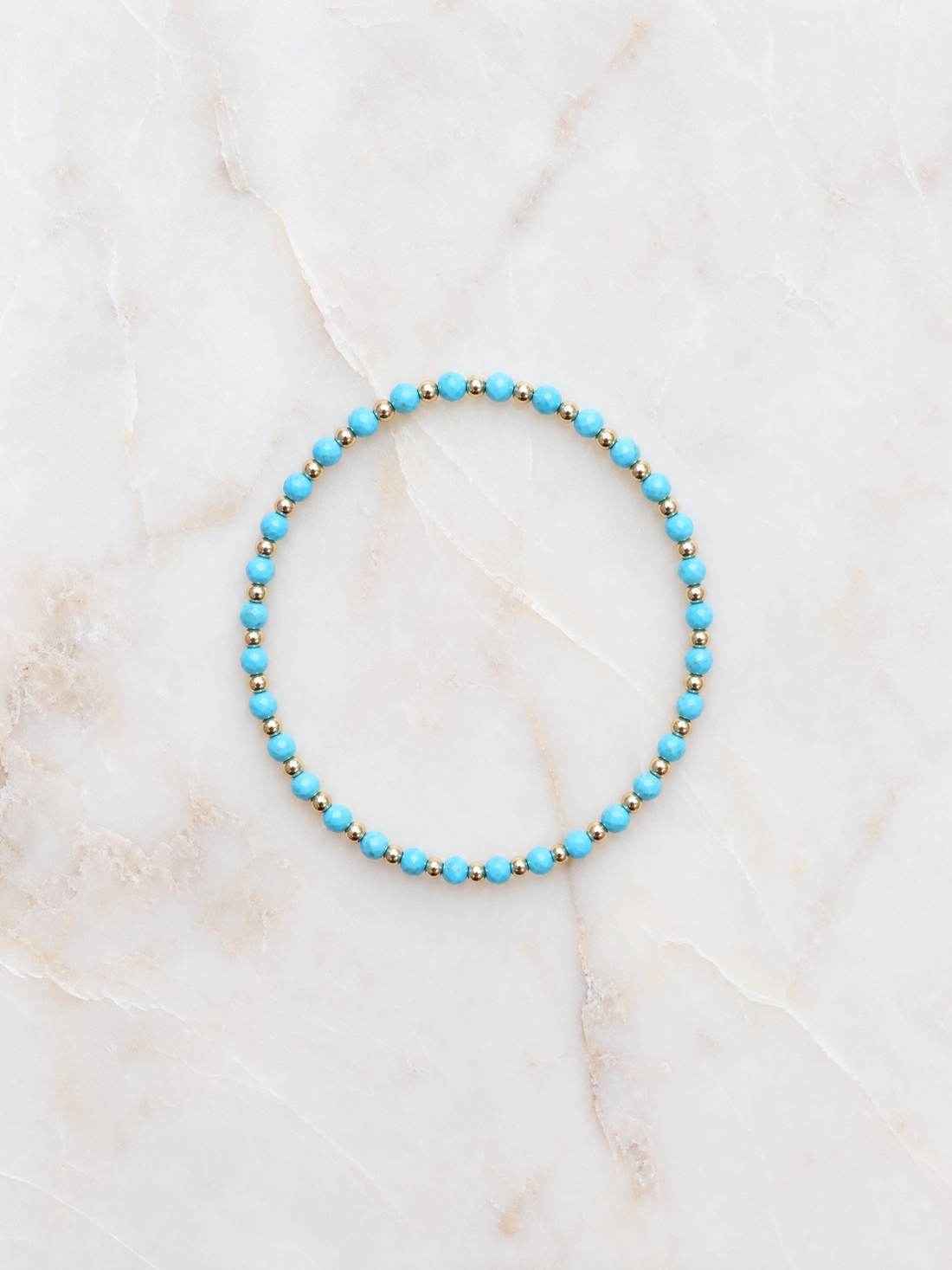 Turquoise & Gold Bead Layering Bracelet