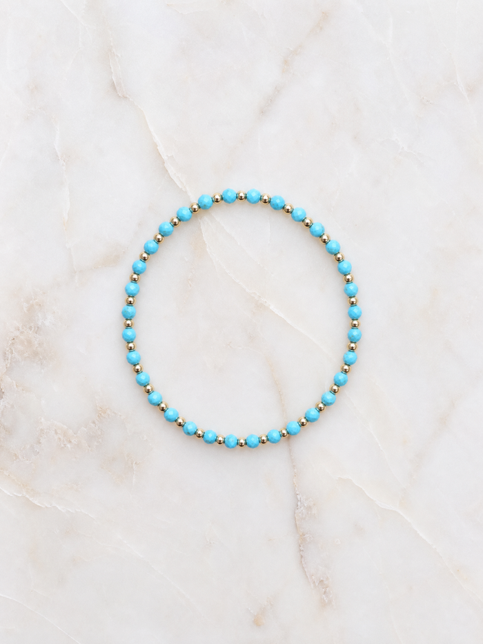 Turquoise & Gold Bead Layering Bracelet