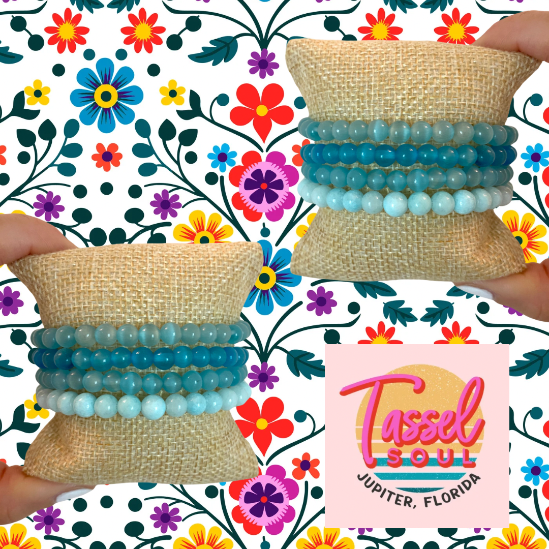 Ocean Vibes Set of 4 Bead Bracelets